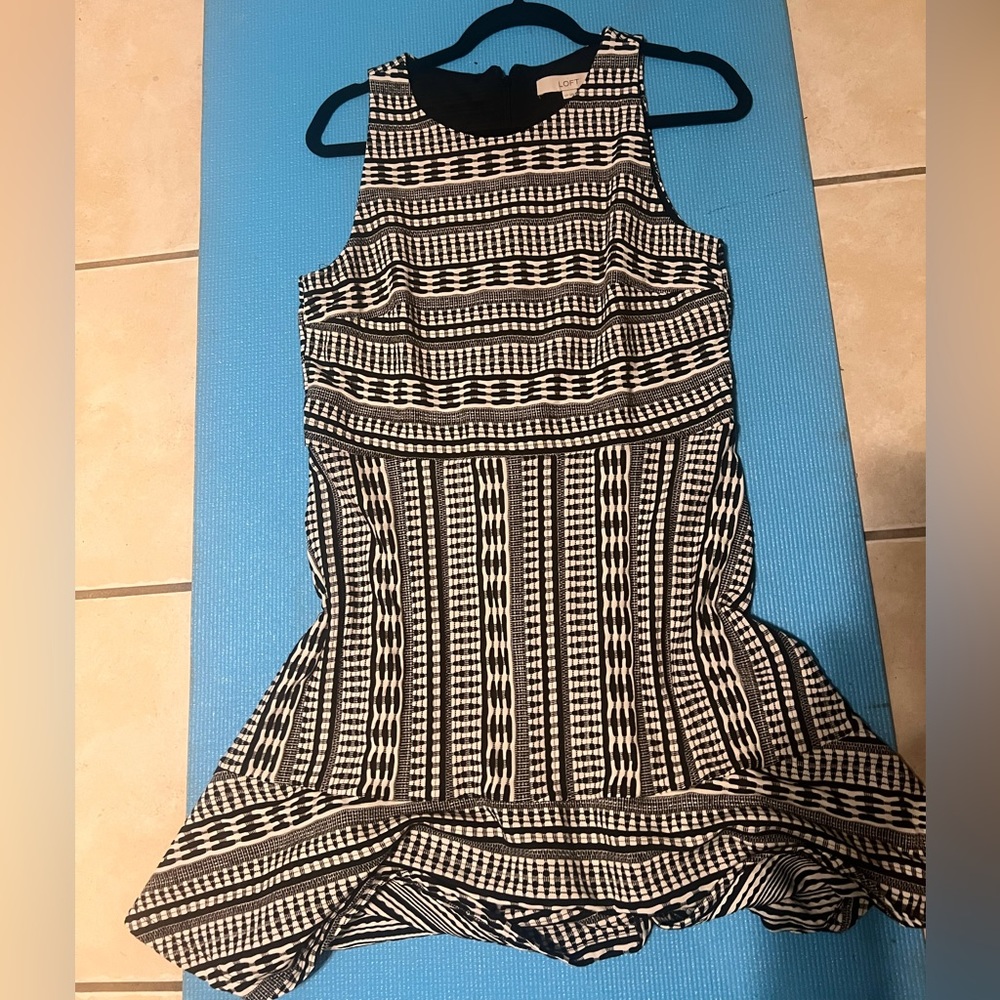 Loft black and white dress